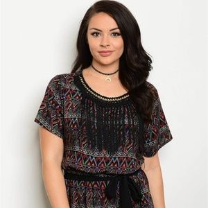 New Junior's Cute Black fringe multi color dress